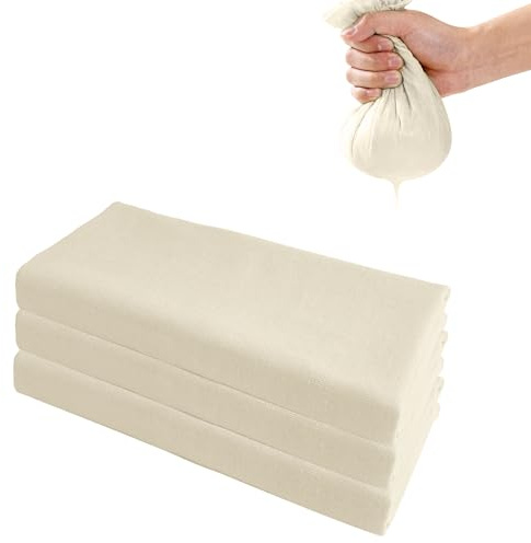 SZWLJ 3 Stück 50x50cm Passiertuch Mit 100 Maschen | Ein Vielseitiges Mulltuch Für Die Küche – Ideal Zum Kochen, Backen, Filtern Und Wiederverwendbar