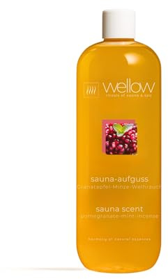 Sauna-Aufguss Saunaduft Granatapfel-Minze-Weihrauch 1000 ml | Natürlich & mit ätherischen Ölen | Ergiebig | Made in Germany