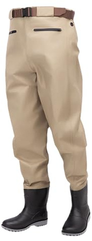 Vadeadores de Pesca para Hombres Transpirables Pantalones de Pesca Con Vadeo Hasta La Cintura,Waders del Pecho con Botas Tallas 38-45,correa ajustable,Para Pesca,Caza De Patos E Industria AcuáTica