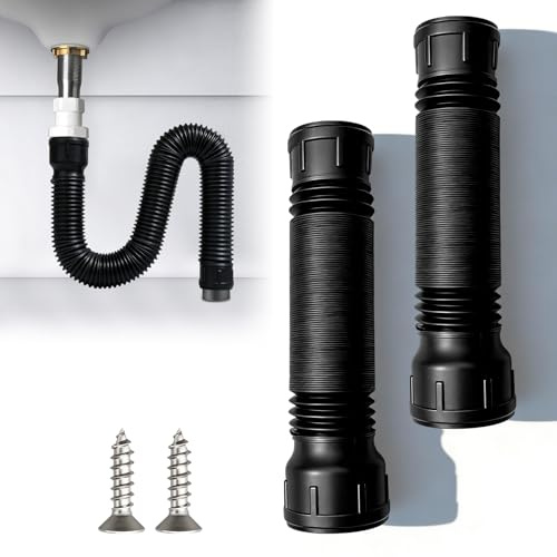 GOEDCH 2 pezzi per grondaia, tubo flessibile di scarico, prolunga per grondaia, tubo di scarico 80/100 mm, nero, per case e case da giardino