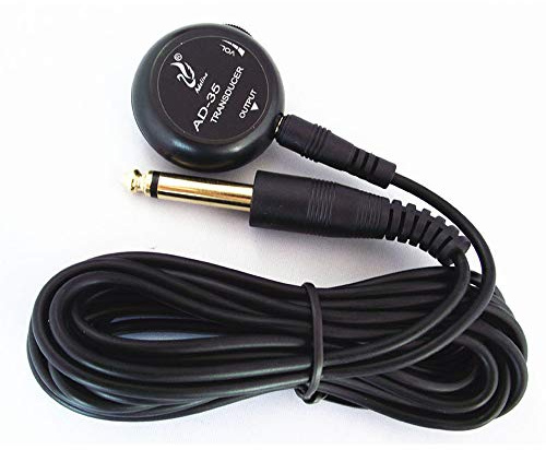 Jeffergarden Gitarren-Tonabnehmer AD 35 Mini-Piezo-Mikrofonverstärker mit Lautstärkeregler für Gitarre, Mandoline, Banjo, Violine, Cello