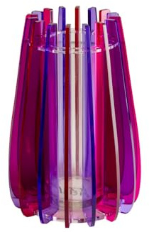 VESTA Vaso decorativo Iride - Fucsia - H24 cm - Cristallo acrilico - Made in Italy