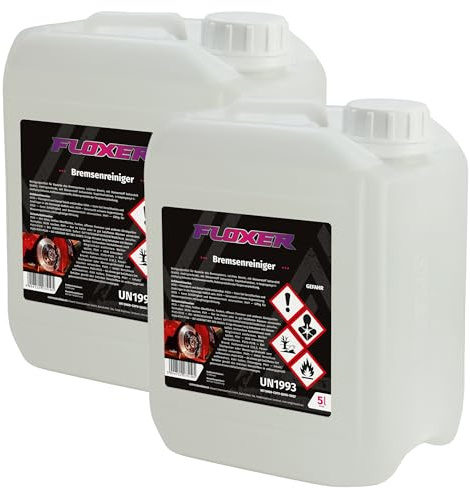Bremsenreiniger Floxer 10L (2X 5L) - für Auto, Motorrad & Werkstatt - entfernt Öl, Fett & Bremsstaub - Teilereiniger & Motor Entfetter, schnelltrocknend & rückstandsfrei