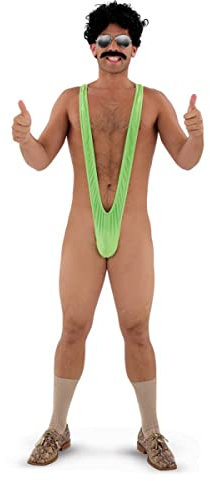 GOODS GADGETS Borat Mankini Herren Badeanzug Sexy C-String Tanga Bademode Alternative Party Kostüm Bikini für Männer Grün