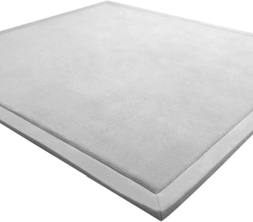 LEHOUR Krabbelmatte für Baby, 200×200CM Kinderteppich, rutschfest, Grau