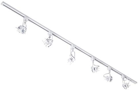 LITECRAFT Kitchen Track Light, White, 2M 6 Light | Greenwich Fixture, GU10 LED Bulbs