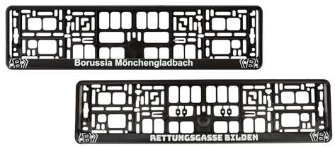 Borussia Mönchengladbach 2erSet Kennzeichenrahmen (Rettungsgasse + Classic) | BMG | Nummernschildhalter