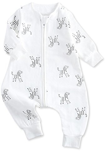 Chilsuessy Gigoteuse à Pieds Bébé Tog 1,Pyjama d'été, 100% Coton, Taille 6 Mois-4 Ans, Zèbre, Etiquette 80/Hauteur 70-80cm