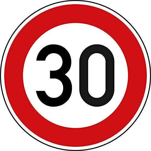 Panneau de signalisation Vitesse maximale autorisée 30km/h | No. 274-30 | Ø 420mm, alu 2mm, RA1 | RAL | Panneau de signalisation original | Dreifke®