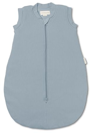 Hofbrucker®Babyschlafsack Maja | Schlafsack Rund 2.5 TOG | Bio-Baumwolle | Ganzjahres Schlafsack mit Wollwattierung | Schlafsack Herbst, Winter & Frühjahr Schlafsack Baby (Taubenblau, 74/80)