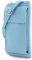 modamoda de P06 Damen Leder Umhängetasche Geldbörse Handytasche 6,5 Zoll handmade in Italy, Farbe:Babyblau