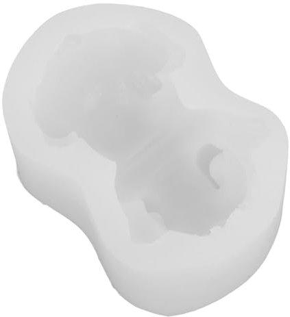 NUOBESTY French Dog Mold French Dog Silicone Mould 3D Fondant Cake Baking Mould Chocolate Candy Soap Lotion Bar Polymer Clay Making White