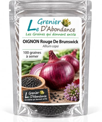 100 graines à semer - Le Grenier d'Abondance - OIGNON Rouge De Brunswick - Allium cepa