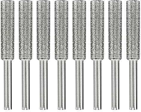 Nifocc 8 PCS Diamond Sharpening Wheels Diamond Chainsaw Sharpener Burr Grinding Stone File for Metal Chainsaw Alloy Steel Jade Gem Stone carving Ceramics Glass - 7/32 5.5mm