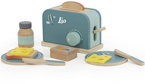 Kinderküche Toaster inkl. Zubehör mint - personalisierbar I Handmade Holzspielzeug ab 3 Jahren I Label-Label Küchenzubehör I Geburtstagsgeschenk für Kinder I Spielzeug mit Name