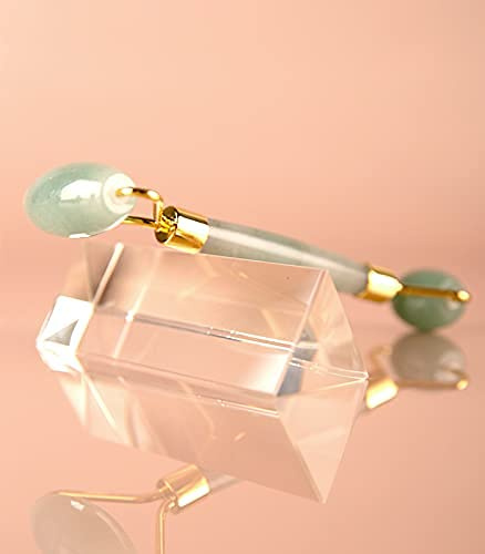 NUTREEOIL Jade-Roller | 100% natürlichem Jadestein | Gesichtsroller | Kühlend | Anti-Aging | Anti-Falten | Nacken- und Augen Massagegerät