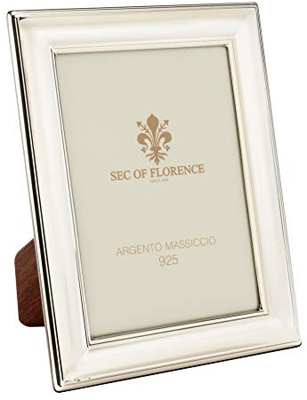 SEC OF FLORENCE 7201/10 x 15IT Bilderrahmen aus massivem 925er Silber mit Rückseite aus Mahagoni-Holz