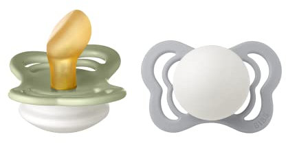 BIBS Couture Schnuller 2er-Pack, BPA-frei, Kiefergerechte Form. Naturkautschuk/Latex, Größe 2 (6-18 Monate), Sage/Cloud Night