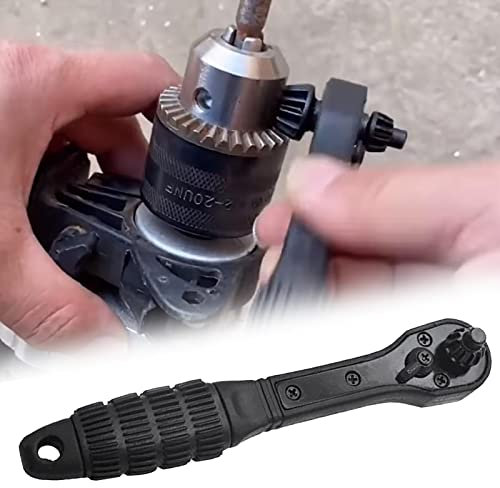 Clé à Cliquet pour Mandrin de Perçage 2 en 1, Mandrins de Perceuse électrique, Clé à Cliquet, Clé de Mandrin de Perçage, Clé de Mandrin pour Perceuses à Colonne, Clé de Mandrin Perceuse