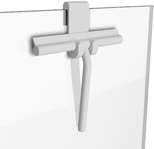 Minismus Fensterwischer mit Halterung Weiss - Duschabzieher - Abzieher Dusche - Duschwischer - Fensterabzieher - Duschständer - rutschfest - Duschwischer (Weiß)