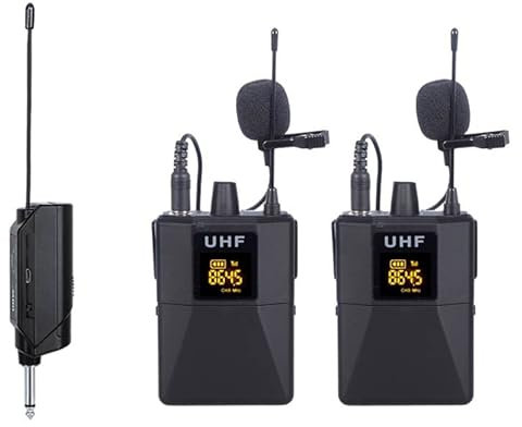 E-Lektron U-2B universal doppel Lavalier Funk-Mikrofon System Set UHF mit mini Ansteck-Empfänger
