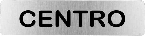 Becral® - Panneau en acier inoxydable CENTRO | Plaque de porte Personnalisée | Panneau de porte Signalisation | Panneau de porte 200 x 50 mm (réf.RD707126)