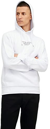 JACK & JONES Herren Hoodie Kapuzenpullover JPRBLUARCHIE- Regular Fit XS-XXL, Größe:XL, Farbe:White 12216335