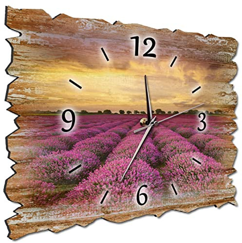 Bilder-Manufaktur BM Holz Funk Quarz Quarzwanduhr Wanduhr Funkwanduhr Funkwanduhren Funkuhr Funkuhren kein Ticken lautlos geräuschlos leise ohne Tickgeräusche groß XXL H3b-10226-funk
