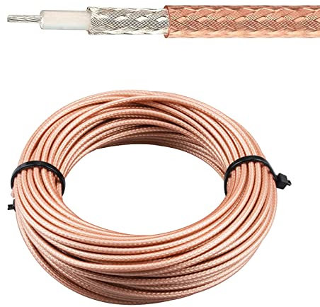 urcianow RG316/U Cable coaxial 50ft/15.24m de baja pérdida RG316u cable coaxial 50Ohm flexible cable coaxial ligero para bricolaje CCTV video integrado aplicaciones de seguridad de cableado