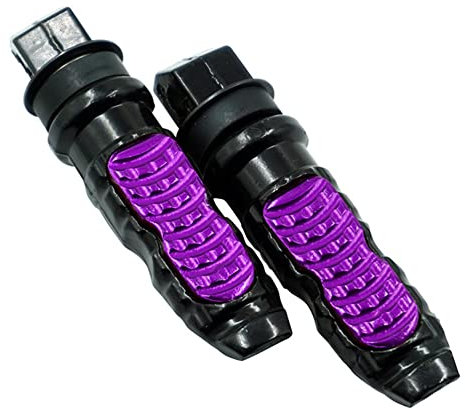 pclele Cale Pied Moto 2 Pièces 8mm Universel Reposepieds Moto Reposepieds Arrière Passager Pédale Vélo pour Yamaha Reposepieds Repose Pieds Pliable (Color : Violet)