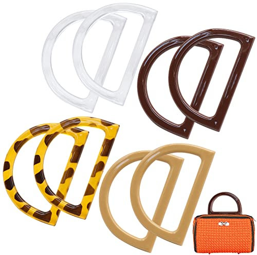 8 Stück Taschengriffe, D-Form Handtasche Griff Ersatz DIY Tasche Griff Zubehör für die Herstellung von Taschen Geldbörse