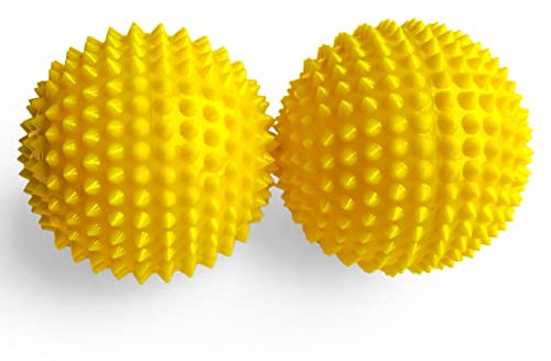 2x DBT Skills Igelball | Magnetischer Hochstress Akupressurball | Gelb matt | 47mm Durchmesser | zum Stressabbau oder zur Massage, gegen Anspannung und für mehr Beweglichkeit und Konzentration