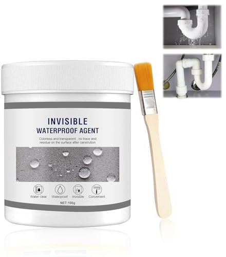 KUIRUNRX® Sellador Impermeable Invisible, 100ml Super Strong Bonding Spray Con Cepillo, Azulejo De Baño Ventanas Sellador Agente Para Techo Y Pared Exterior