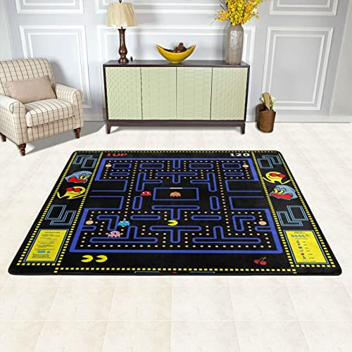Klassischer Arcade-Spiele-Teppich, Retro-Stil, 90er-Jahre, Arcade-Theater-Stil, beliebter Spielzimmer, für Wohnzimmer, Spielzimmer, Heimdekoration, Teppich, moderner Spaßteppich, 122 x 152 cm