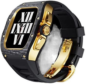 BCMCBV 44/45MM Carbon Fiber Luxury Case,For Apple Watch Series 8 7 45MM,Carbon Fiber Cover For IWatch 6 5 4 SE 44mm Modification Kit, 44mm, Achat