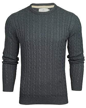 Xact Men's Sustainable Cotton Rich Cable Knit Jumper (Navy) L