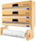 Dispenser di Fogli di Alluminio 4 in 1,Porta Rotolo da Cucina da Parete,Porta Pellicola e Alluminio,Dispenser Pellicola e Alluminio Film di Aspirazione Magnetica con Taglierina