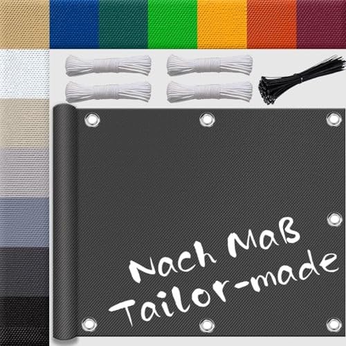 Ufamiluk sonnensegel wasserdicht 1.4x4.2m klein groß mini Balkon Windschutz Segeltuch Winterfest sichtschutzplane draußen für Balkon terrasse Schwimmbad überdachung Anthrazit