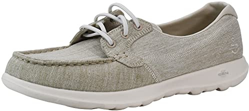 Skechers Go Walk Lite Isla Women's Boat Shoe, Natural, 3.5 UK