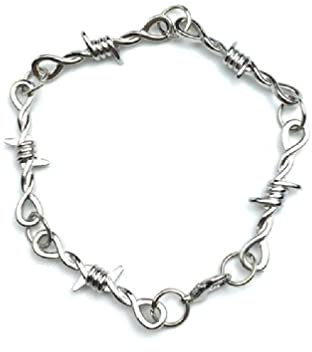 [Lerpwige] Gothic Punk Exaggerated Necklace Punk Style Barbed Wire Brambles Link Chain Choker Friend Boyfriend Boyfriend Men Gift Barbed Wire Chain Necklace