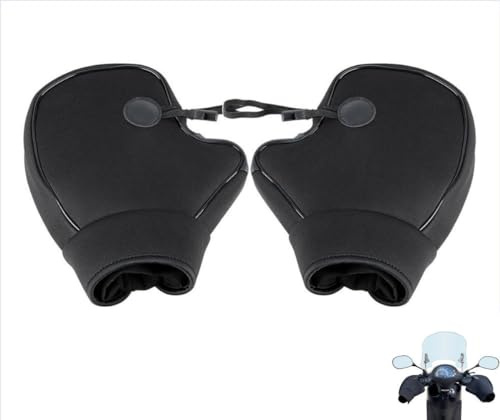 Qichenx Gants de Moto Hiver Manchons de Guidon étanche Doublure en Peluche Chaud Protège-Main Manchon Anti Vent Neige Gant pour Vélo Cyclisme Motoneiges