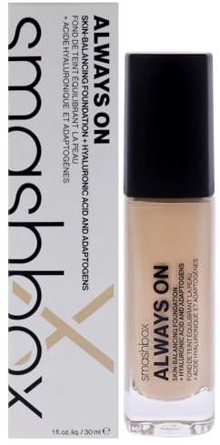 Smashbox Always On Skin-Balancing Foundation | Medium-To-Full Coverage Foundation | Hyaluronic Acid with a Natural-Looking, Second-Skin Finish, 1 Fl Oz, F30N