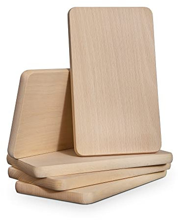 Frühstücksbrettchen aus Holz - Natur Buche unbehandelt - Holzbrettchen zum Brandmalen und für Laser gravur - 23x15x1,5cm - Schneidebrett Holz für Küche & Haushalt (6)