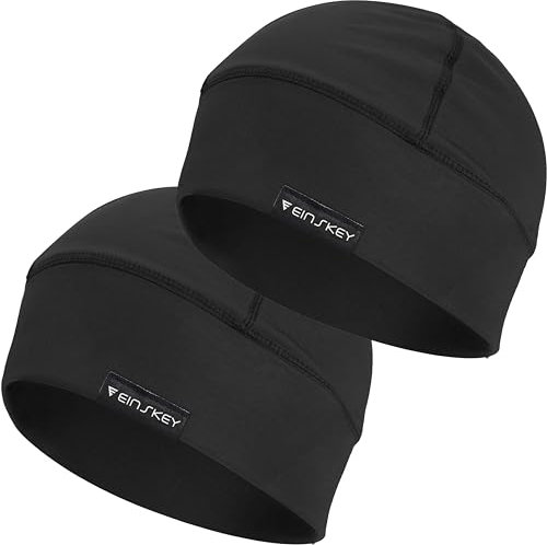 EINSKEY Laufmütze Herren Damen Sommer Dünn Skull Cap Fahrradmütze Unter Helm Atmungsaktiv Winddicht Schlafmütze Chemo Kopfbedeckung - 2er Pack