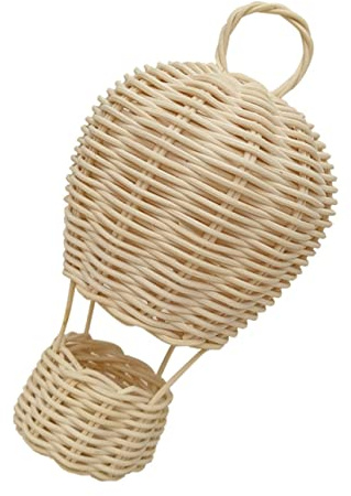 PRETYZOOM Heißluftballon Rattan Lampenschirm Handgewebt Lichtdämpfend Schlafzimmer Wohnzimmer Deckenlampenabdeckung