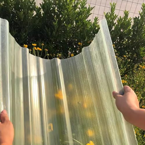 Panel para Tejado Transparentes para Terraza Acristalada FRP,Placa de Iluminación de Fibra de Vidrio,Chapa Ondulada Aislamiento Térmico,para Jardin,Marquesinas,Construcción (0.9x0.6m/35x24in,5 pcs)