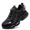 Gugifcto Sicherheitsschuhe Arbeitsschuhe Herren Damen Leicht Sportlich Atmungsaktiv Schnellverschluss Stahlkappen Anti-Smashing Mode Schutzschuhe Black 42 EU