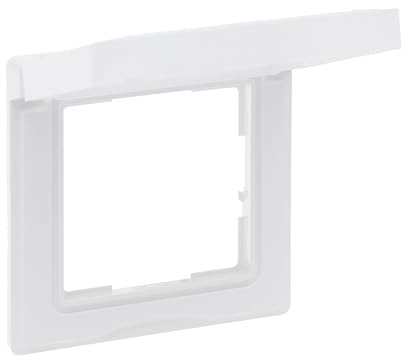 LEGRAND, SEANO 1-fach Rahmen mit Klappdeckel für Standardeinsätze zur Erhöhung der Schutzart auf IP44 (Spritzwasser-resistent), Abmessungen: 87 x 87 mm, Farbe: Ultraweiß, 765144
