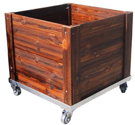 Carre Potager Exterieur Bois, Bac à Fleurs Fendu sur roulettes, Jardinières Hors Sol for Potager, Bac Potager, Adapté à la Culture de Plantes, Légumes, Herbes