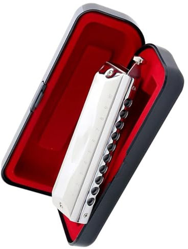 YDVGERTH 10-Loch-40-Ton-Premium-Chromatisches Mundharmonika-Instrument mit Edelstahlknopf Mundharmonika-Set